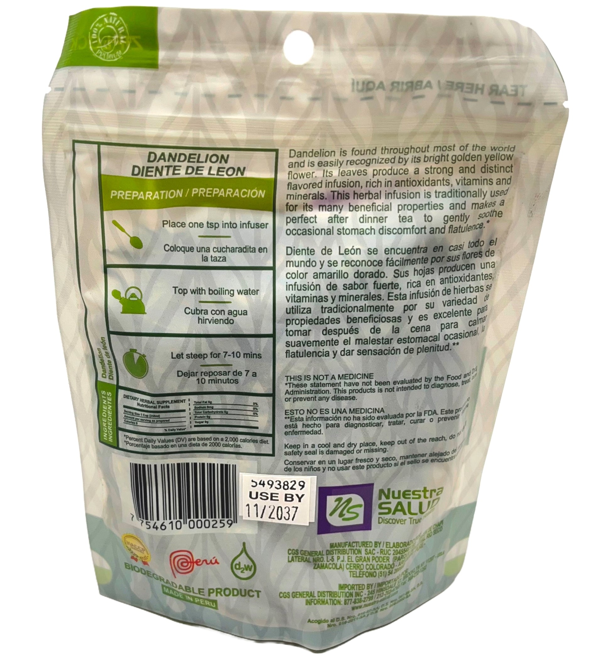 Dandelion Tea Diente De Leon Herbal Infusion Value Pack - Flora Herbal Infusions