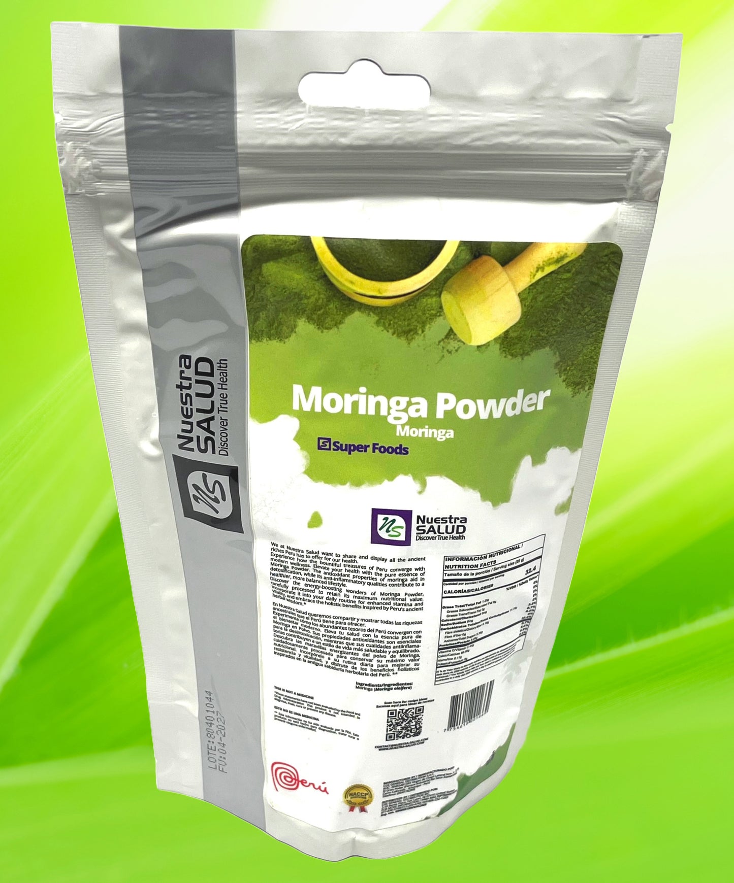 Pure Peruvian Moringa Powder Nature's Superfood (200g) Boost for Vitality and Wellness - Flora Herbal Infusions