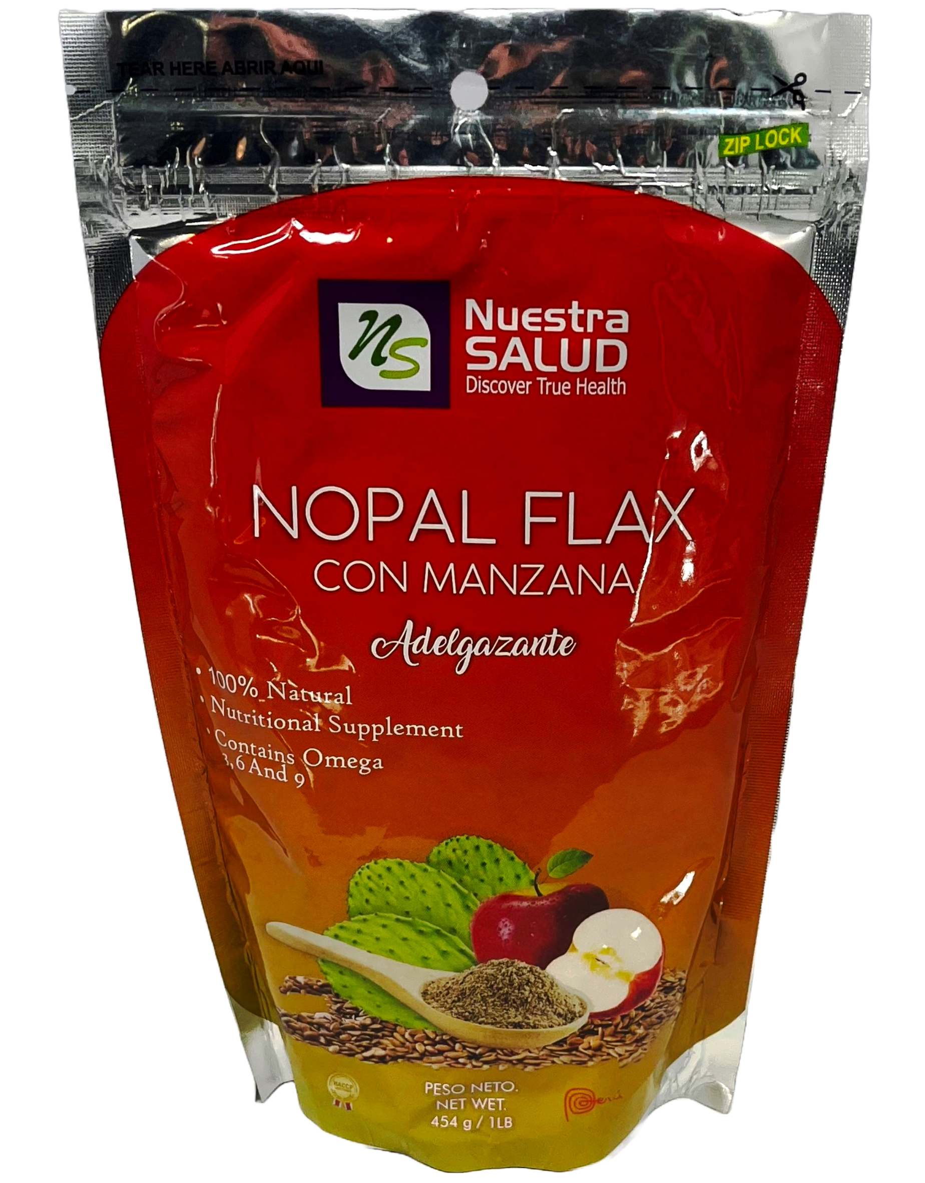 Nopal Flax Apple Plus Flaxseed Fiber (454) Colon Cleanser - Flora Herbal Infusions
