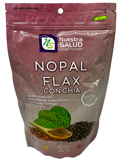 Nopal Flax Chia Seed Plus Flaxseed Colon Cleanser (454g) - Flora Herbal Infusions