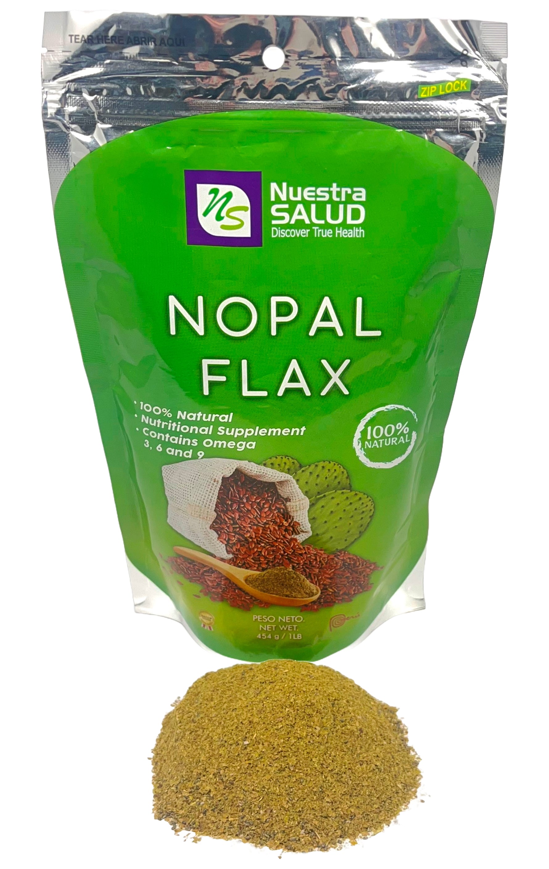 Nopal Flax Plus Flaxseed Fiber 454g Colon Cleanser - Flora Herbal Infusions