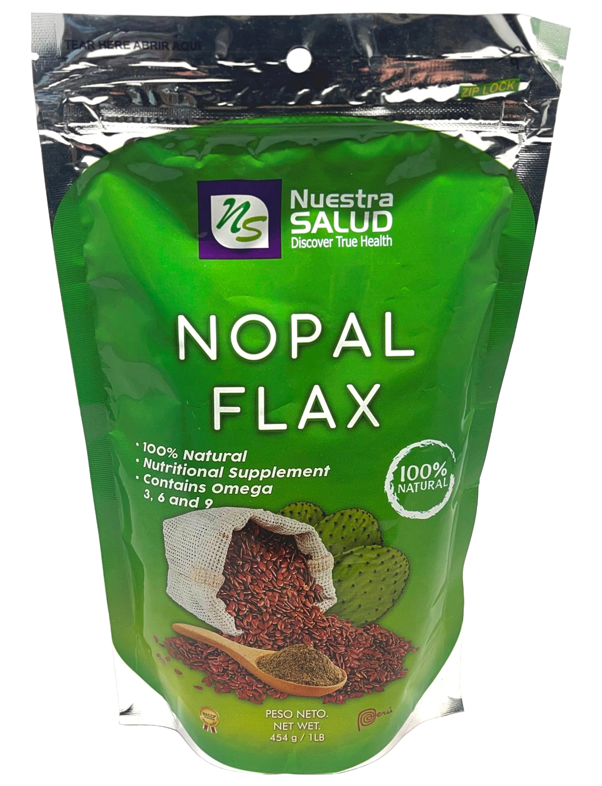 Nopal Flax Plus Flaxseed Fiber 454g Colon Cleanser - Flora Herbal Infusions